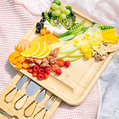 EEZYSONG Bamboo Cheese Charcuterie Board And Knife Set